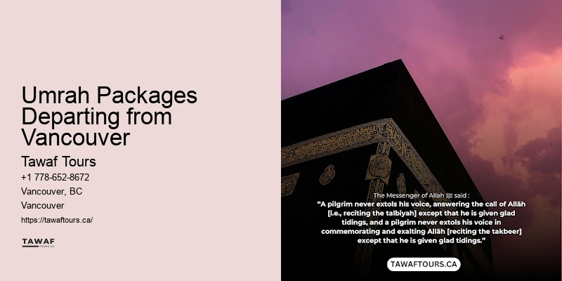 Umrah flights Vancouver specials