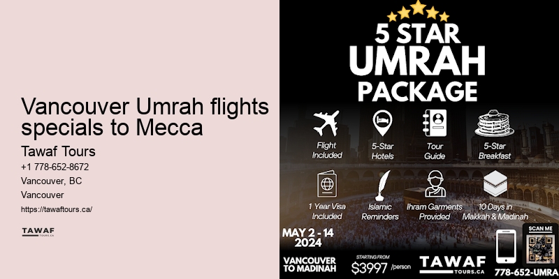 Umrah flights from Vancouver specials