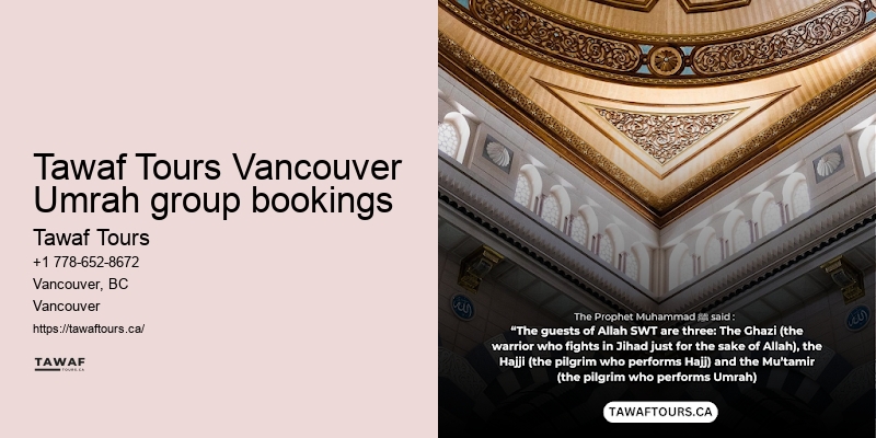 Vancouver Umrah travel package booking services